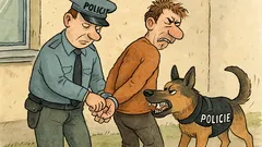 Vtip: Služební pes zadržel pachatele...