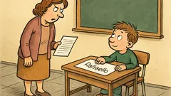 Vtip: Paní učitelka chce tisíc slov