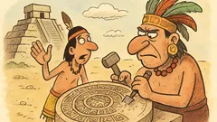 Vtip: Náčelník Mayů tesá kalendář 2012