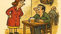 Vtip: Přijde žena do hospody, uvidí svého muže