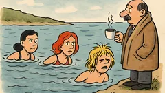 Vtip: Tři ženy plavou přes La Manche