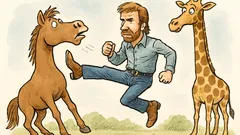 Vtip: Chuck Norris jednou kopl koně do brady