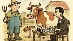 Vtip: Šachista potká farmáře a krávu