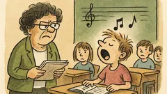 Vtip: Poznámka v žákovské: ruší zpěv
