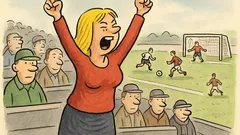 Vtip: Víte, co křičí blondýnka na fotbale?