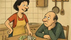 Vtip: Manželka: Chceš vidět zmačkanou stovku?