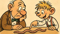 Vtip: Taťuldo, jak poznáš hlavu žížaly?