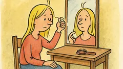 Vtip: Blondýnka si sedne k zrcadlu