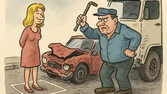 Vtip: Blondýnka nabourá do náklaďáku