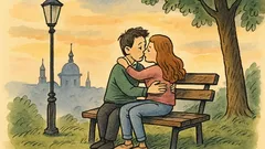 Vtip: Dva studenti se objímají na Petříně