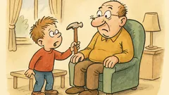 Vtip: Pepíčku, kam jdeš s tím kladivem?