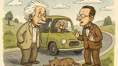 Vtip: Jede Einstein se Schrödingerem autem