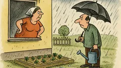 Vtip: „Proč nejdeš zalít zahrádku?“