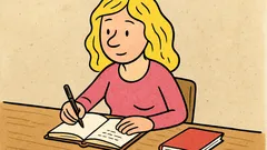 Vtip: Blondýnka si píše vědomosti do deníčku…