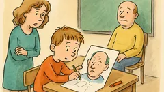 Vtip: Pepíček kreslí tatínka ve třídě