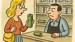 Vtip: Blondýna reklamuje tužkové baterie