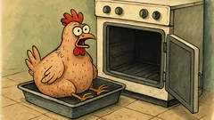 Vtip: Sedí kuře v troubě a mrzne