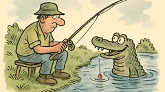 Vtip: Krokodýl vykoukne z vody…