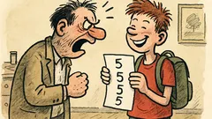 Vtip: Otec kouká na samé pětky