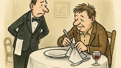 Vtip: Číšník přistihne hosta s ubrusem