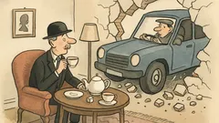 Vtip: Lord popíjí čaj, auto bourá