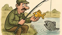 Vtip: Rybář chytí zlatou rybku… a ztuhne