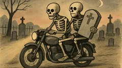 Vtip: Dva kostlivci po půlnoci na motorce