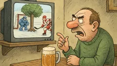 Vtip: Hokejový komentátor křičí, Jarda zbystří