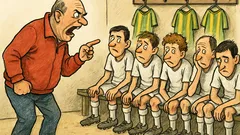 Vtip: Po zápase křičí trenér na hráče…