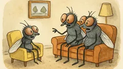 Vtip: Mladá moucha se vrátí ze světa…