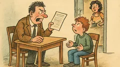 Vtip: Otec čte vysvědčení a zuří