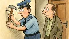 Vtip: Policajt zatlouká hřebík naopak