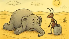 Vtip: Slon s mravencem kráčejí pouští…