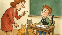 Vtip: Učitelka dá Pepíčkovi dvě kočky…