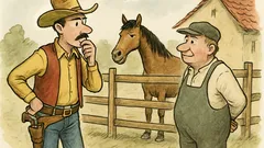 Vtip: Kovboj přijde na statek...