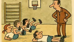 Vtip: Při hodině tělocviku jedu z kopce