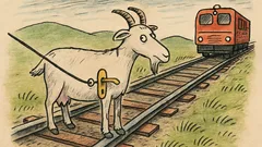 Vtip: Stojí to na kolejích, bílé…