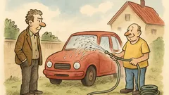 Vtip: Soused: „Myjete auto?“