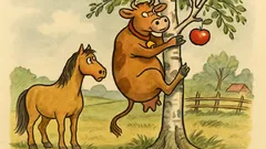 Vtip: Vidí kůň krávu lézt na strom