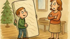 Vtip: Pepíček k Vánocům chce matraci