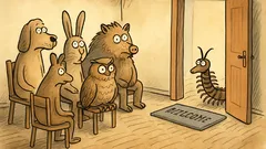 Vtip: Zvířata mají schůzi, přijde stonožka