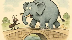 Vtip: Jde slon s mravencem po mostě