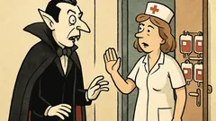 Vtip: Přijde upír do krevní banky…