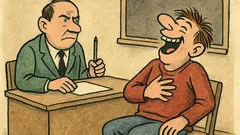 Vtip: Na otázku neodpověděl. Pak vyprskl smíchy