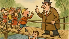 Vtip: Na výletě šla třída přes lávku…