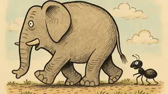 Vtip: Jde slon a mravenec za ním…