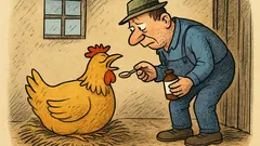 Vtip: Co užívá slepice při bolení krku?