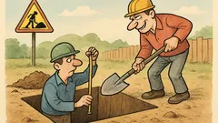 Vtip: Kdo jinému jámu kopá, musí…