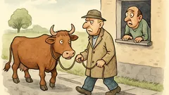 Vtip: Jde pán a vede vola