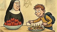 Vtip: V křesťanské kantýně ležela mísa jablek…